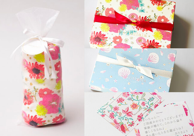 haruulala名前入りブランケット、ラッピングの様子