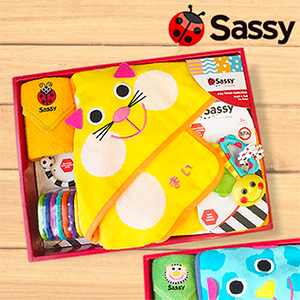 【Sassy】出産祝い名前入りおくるみセット