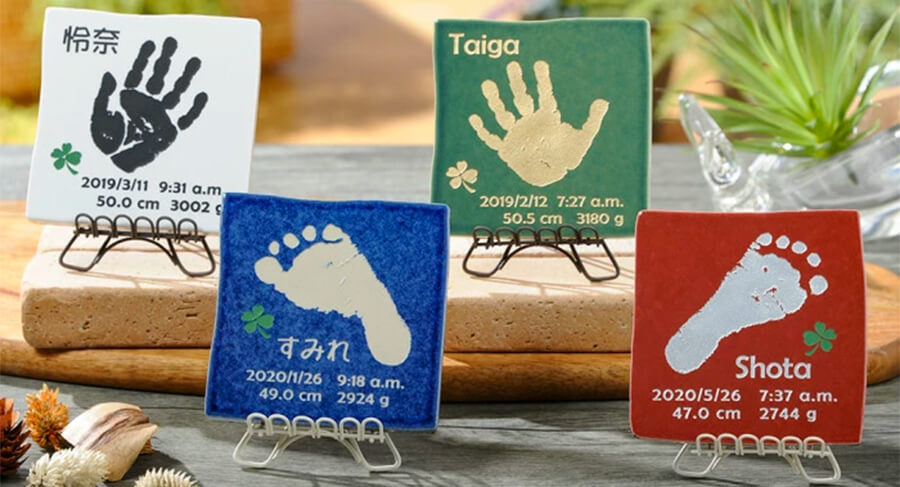 名前入り陶器タイル手形フレーム［お仕立券］