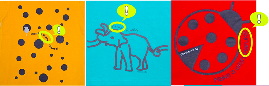 名前入り親子ペアTシャツ、名入れの様子