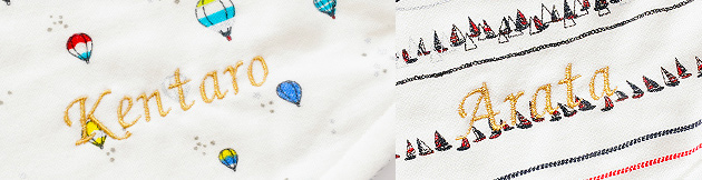 haruulala名前入りスリーパー、名入れの様子